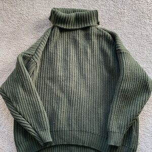 Cozy Olive Green Turtleneck Sweater